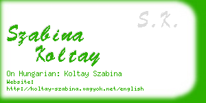 szabina koltay business card